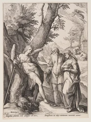 Ángel con Manoa y su mujer