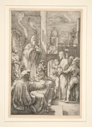Cristo ante Caifás, de La Pasión, #4 en una serie de 12 grabados