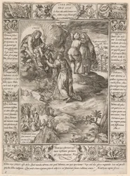 Cura dei pro suis, lámina 5 de la serie «Alegorías de la fe cristiana»