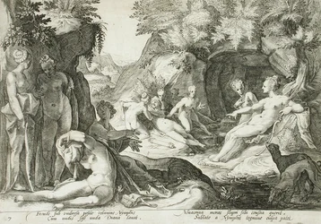 Diana y sus ninfas descubren el embarazo de Calisto