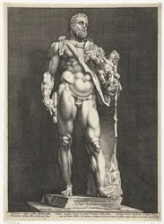 Hércules y Telephos Emperador Cómodo como Hércules Tres estatuas antiguas en Roma (título de serie)