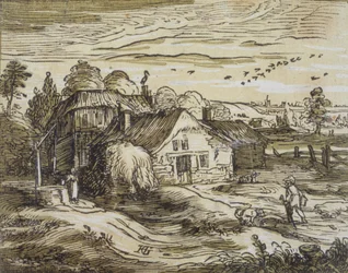 Paisaje con vivienda campesina