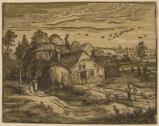 Paisaje con una granja