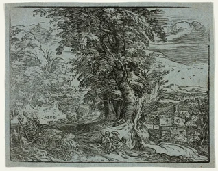Paisaje con pareja de pastores, de Cuatro pequeños paisajes