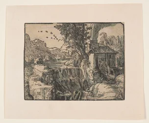 Paisaje con cascada