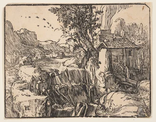 Paisaje con cascada