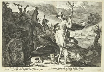 Minerva ordena a la envidia llenar el corazón de Agraulos de celos
