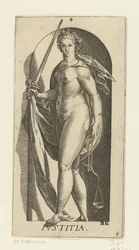 Justicia Iustitia (título sobre objeto) Las siete virtudes (título de la serie)