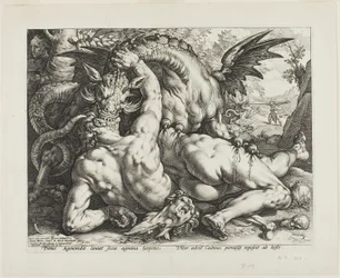 El dragón devorando a los compañeros de Cadmo