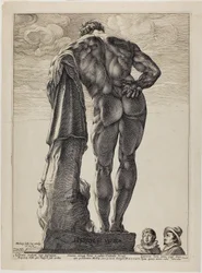El Hércules Farnesio, lámina uno de Tres esculturas antiguas famosas