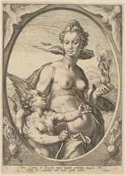 Venus y Cupido, lámina 2 de la serie «Baco, Venus y Ceres»