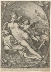 Venus y Cupido, lámina 2 de la serie «Tres diosas»