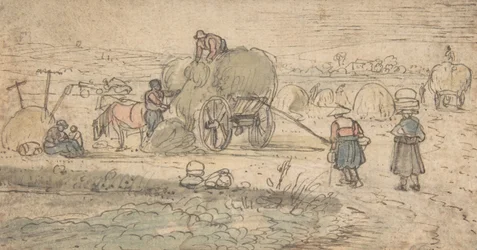 Campesinos cargando heno, ca. 1620s