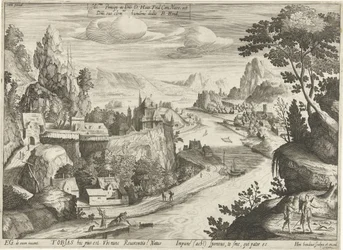 Tobías y el ángel atrapan peces en el Tigris