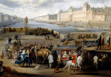 Vista de París con el Louvre, tomada desde el puente Henri IV
