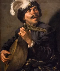 Tocador de laúd cantando, hacia 1626 (Óleo sobre lienzo)