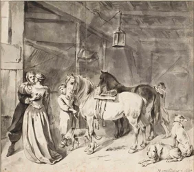 Un caballero despidiéndose de una dama, 1678