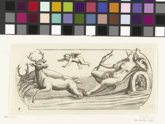 Diana en un carro Nouveau Livre des Dieux et Deeßes De la Marine Bouckje of Sea Gods and Goddesses (título de la serie)