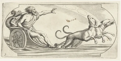 Un dios del mar en un carro Nouveau Livre des Dieux et Deeßes De la Marine Bouckje of Sea Gods and Goddesses (título de la serie)
