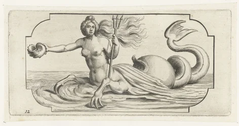 Figura femenina con tridente de Neptuno Nouveau Livre des Dieux et Deeßes De la Marine Bouckje of Sea Gods and Goddesses (título de la serie)