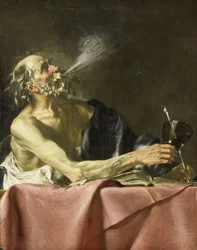 El fumador Alegoría de la fugacidad, c.1615-25 (óleo sobre lienzo)