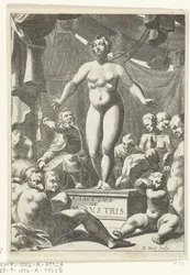 Mujer desnuda con cinco pechos. Portada para Fortunius Licetus, De Monstris, Ámsterdam 1665