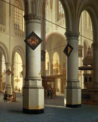 Vista de Die Oudekerk (iglesia vieja) en Delft