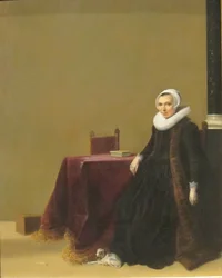 Retrato de mujer con perro
