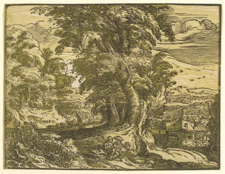 Paisaje con Pareja Sentada