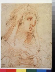 Retrato de mujer (¿Marie Madeleine) (dibujo a tinta)