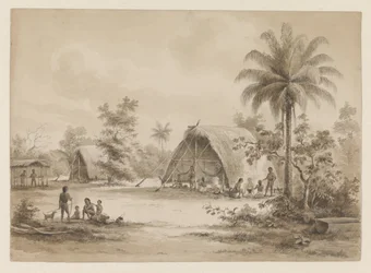 Campamento de los Arawaks del Caribe