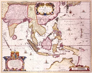 Mapa general que se extiende desde India hasta el sur de Japón y el norte de Australia a través del archipiélago indonesio y Filipinas, c.1700