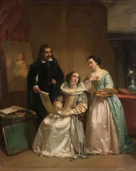 Gerard van Honthorst muestra los dibujos de su alumna a Amalia van Solms