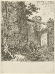 ruina cubierta de maleza