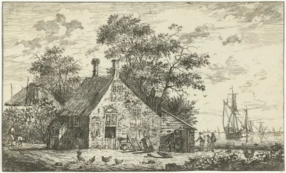 Granja en un río