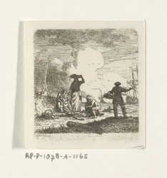 pescadores en la playa