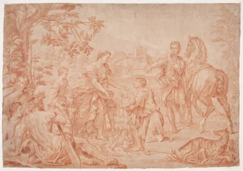 Rómulo y Remo. (Livius I, 4). Estudio después de la pintura de Carlo Maratti en Sanssouci, Potsdam (realizado en 1692 para Niccolo Maria Pallavicini)