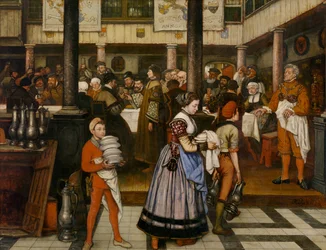 Frans Floris asiste a un banquete de la Cofradía de San Lucas