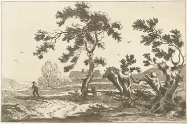Bomen langs een weg Doce diseños calculados para el uso de quienes están aprendiendo a dibujar paisajes (título de la serie)