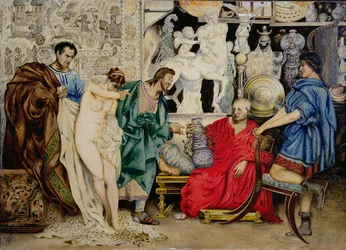 «La elección entre una esclava o un jarrón», ilustración de «La Femme Esclave», publicada en Viena, 1878
