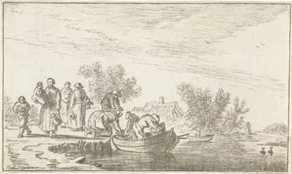 Vista de río con bote de remos amarrado