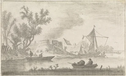Vista al río con hornos de cal.