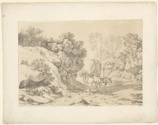 Carro de heno en el camino Tentamina Lithographica (título de la serie) Paisajes italianos (título de la serie)