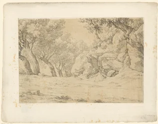 Avenida con rocas cubiertas de maleza Tentamina Lithographica (título de la serie) Paisajes italianos (título de la serie)