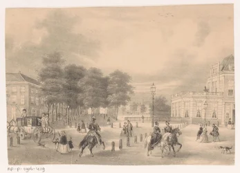 Vista desde la plaza hacia el Vijverberg en La Haya