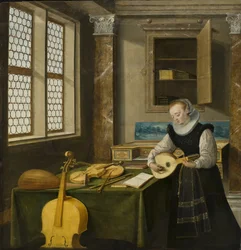 Dama tocando el laúd
