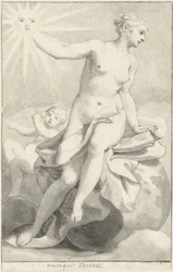 Figura femenina alegórica sentada