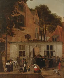 La concesión de un título en la Universidad de Leiden hacia 1650
