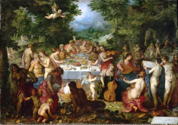 Un festín para dioses (óleo sobre cobre)