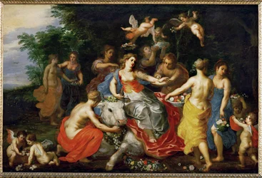 Europa y el toro (pintura sobre madera de roble)